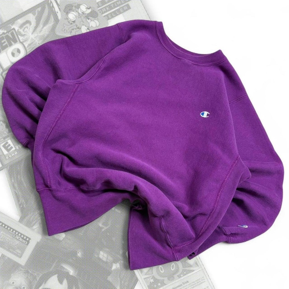 Vintage 90’s Purple / Pink Champion Reverse Weave Heavyweight Pullover Crewneck